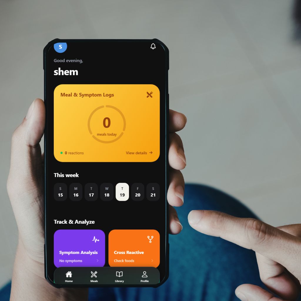 Person logging a meal on their phone